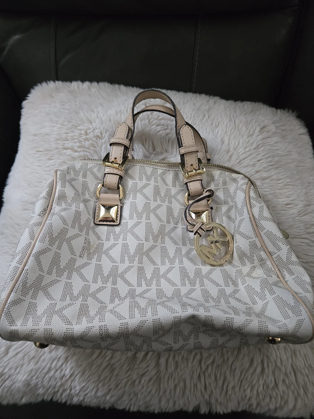 Michael Kors Cream Signature Grayson Satchel